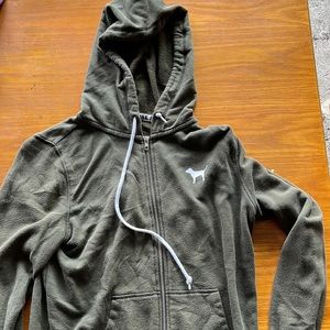 Pink navy green zip up